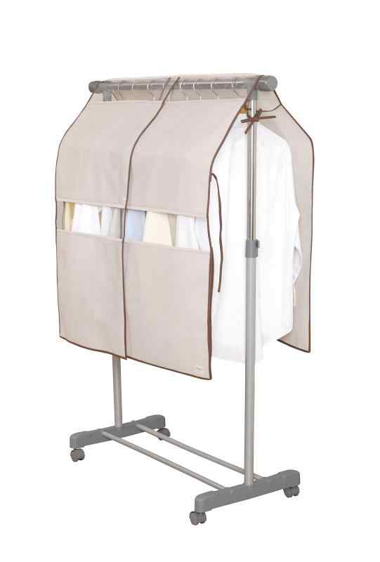東和産業 衣類カバー Basicカバー Poleco ハンガーラックカバー 防虫衣類カバー (Poleco ハンガーラックカバー, M, 1個)