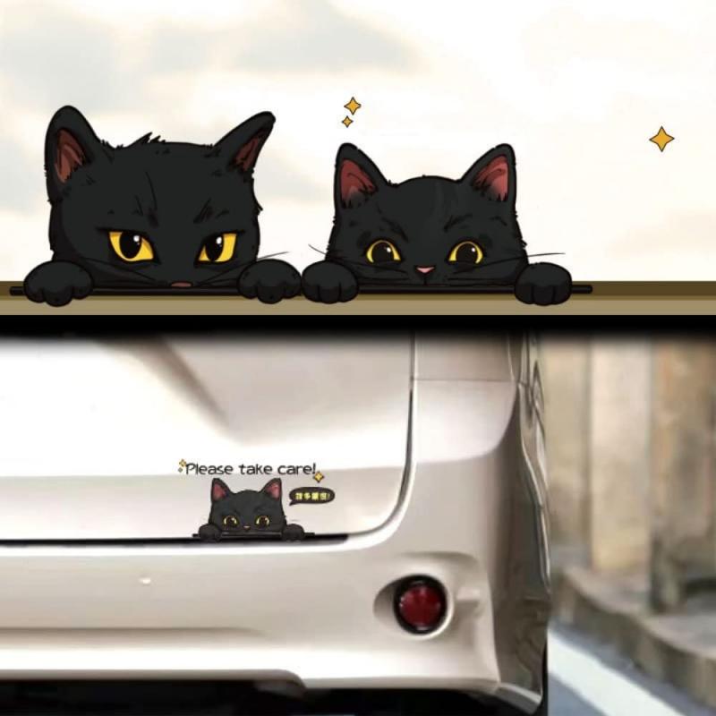 EXCEREY 猫の足跡 車用ステッカー かわいい猫の車のステッカー パーソナライズされた 創造的な車のステッカー 漫画の車のステッカー 防水