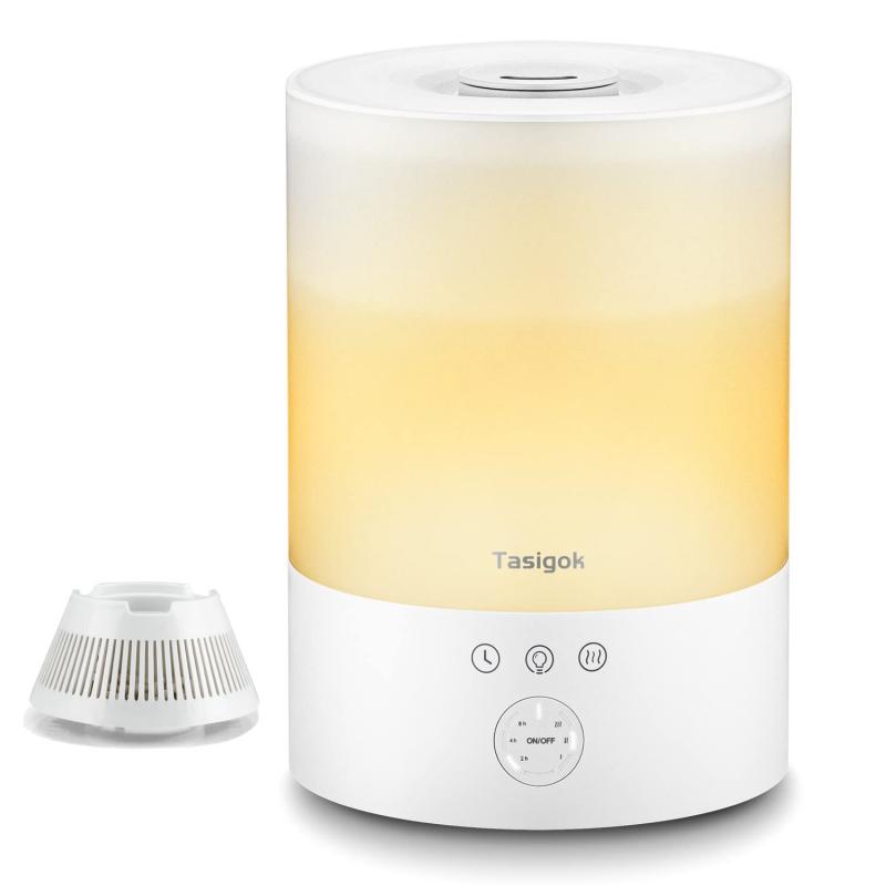 Tasigok 加湿器 卓上 大容量 2.5L アロマ 上から給水 加湿機 除菌 静音 小型 超音波式 タイマー 睡眠モード LEDライト 3段階ミスト量 お