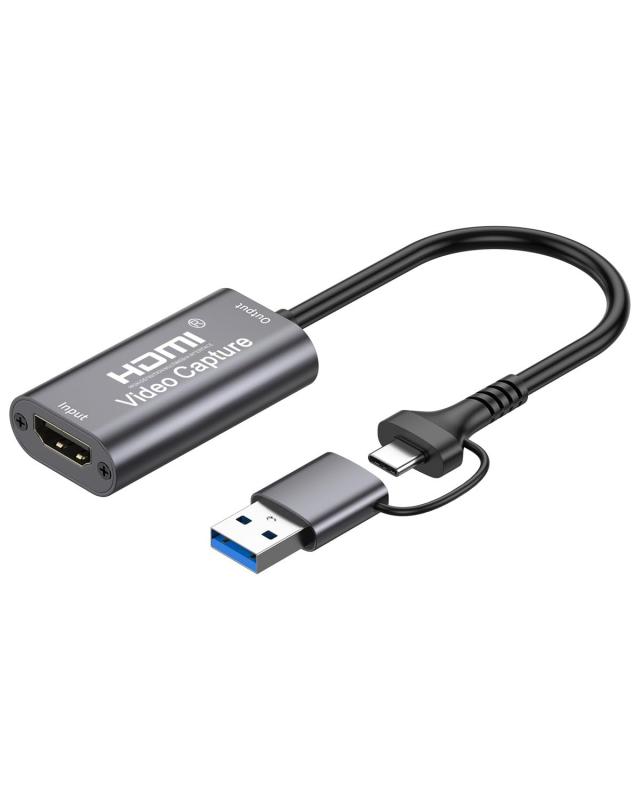 最新型 放熱 HDMI キャプチャーボード Switch USB2.0 & Type C (2-in-1) 1080P 60FPS ビデオキャプチャー フルHD ゲームキャプチャー ゲ