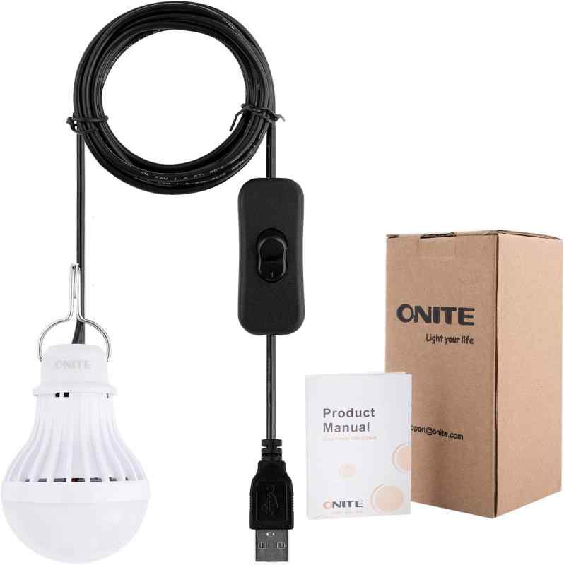 Onite USB LED電球 LED照明 USB LEDライト 電球形 スイッチ付き キャンプライト アウトドア ランタン デスクライト ベッドランプ 車中泊