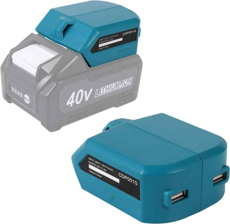 充電器USB 互換マキタ40v 電池 BL4040 BL4025 BL4020,バッテリーアダプター 2 つの USB 急速充電と 5.5DC, バッテリーUSB変換器互換makit