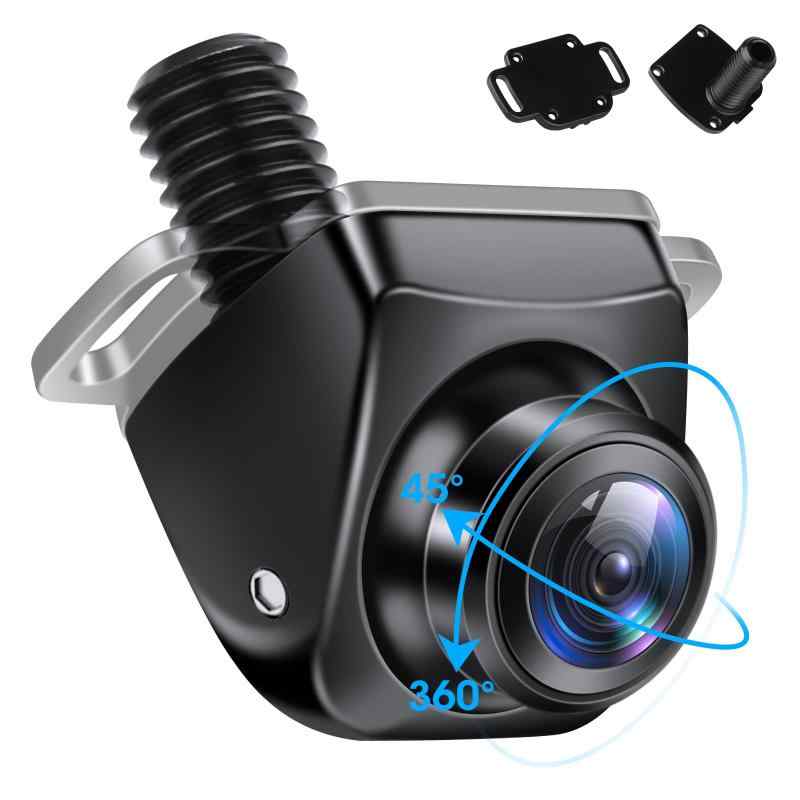 調整可能設計 AHD1080Pバックカメラ リアカメラ 360°角度調整可能 穴あけ/穴なし取り付け選択可能 CCDセンサー超暗視機能リアカメラ/フ
