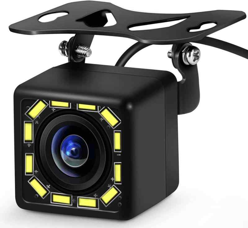 Tigwiss バックカメラ リアカメラ 12LEDライト素超小型CCDセンサーナンバープレート取付最小照度0.1 lux暗視機能付きIP68高防水防塵140°