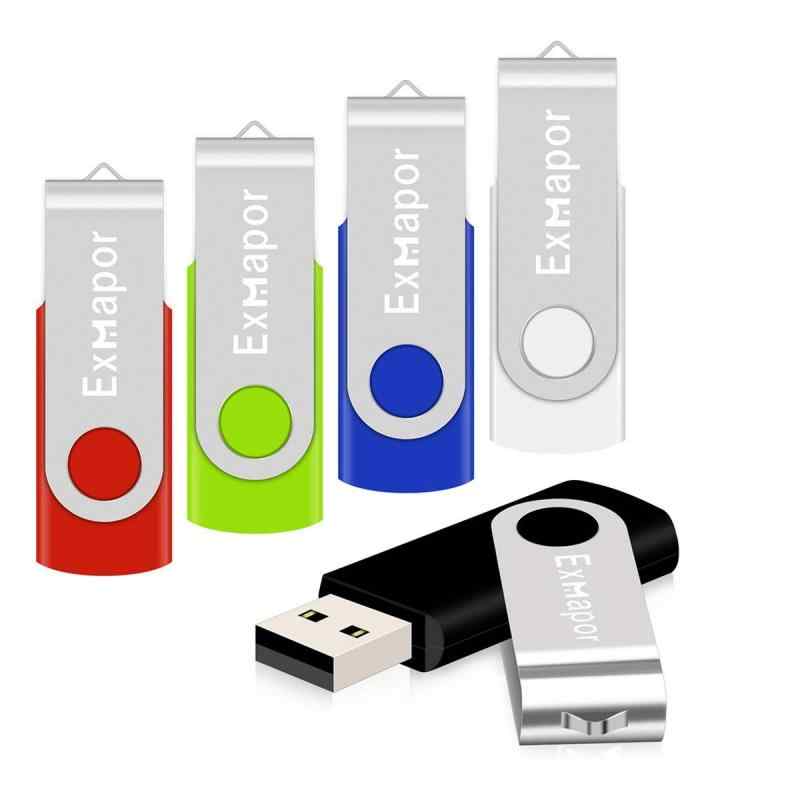 USBメモリ キャップ式 Exmapor USBフラッシュドライブ 混合色 (16GB, 黒、赤、青、緑、白)