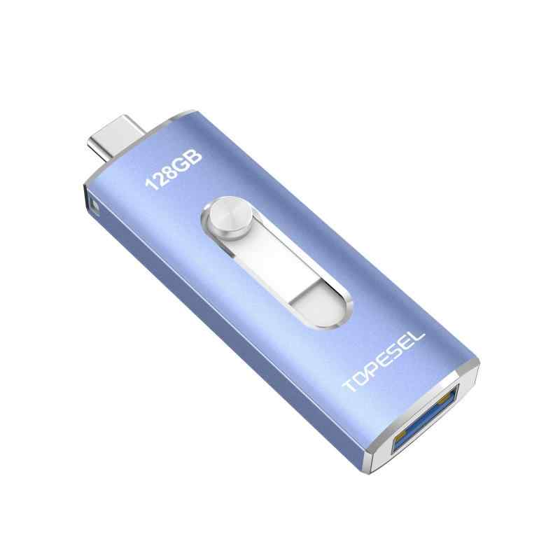 USBメモリ64GB/128GB/256GB 3.0 Type-C USBメモリ2in1 OTG TOPESEL デュアルメモリ 高速フラッシュドライブ スライド式 フラッシュメモリ