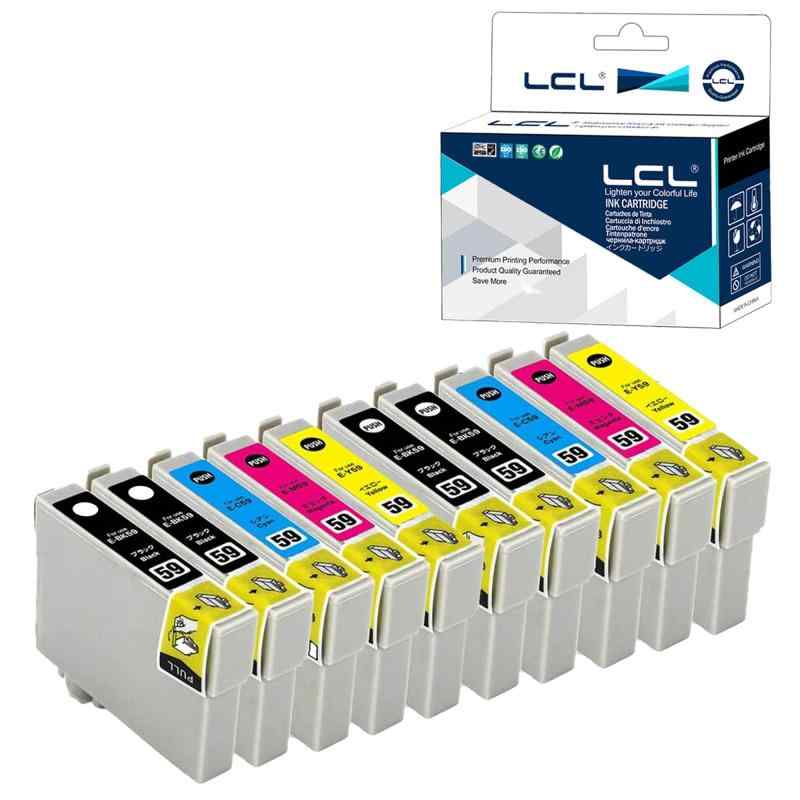 LCL Epson用 互換インクカートリッジ IC59 IC4CL59 (大容量, 4ブラック 2シアン 2マゼンタ 2イエロー)