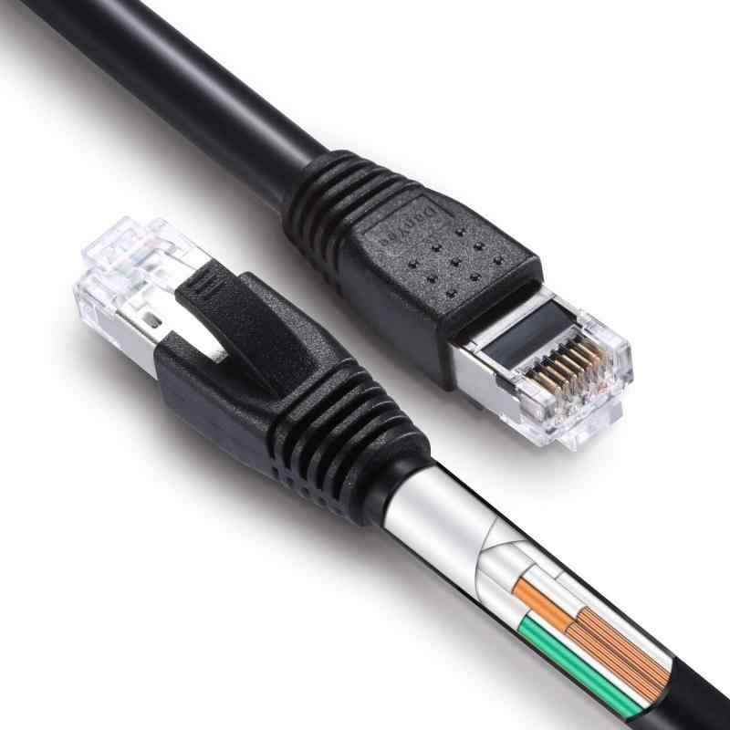 CAT8 LANケーブル [DanYee一年] 40Gbps 2000MHz 超高速インターネットケーブル 高速銅導線採用 二重シールド構造 (10m, ブラック)