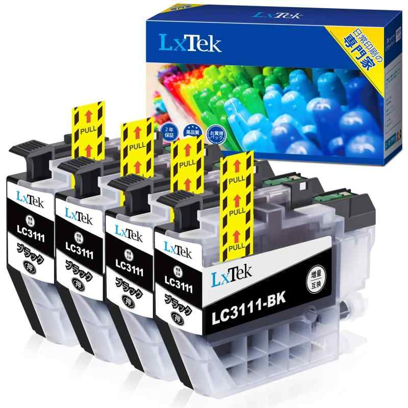 LxTek LC3111-4PK 互換インクカートリッジ ブラザー(Brother)用 LC3111 インク ブラック ？4本(合計4本) 大容量/説明書付/残量表示/個包
