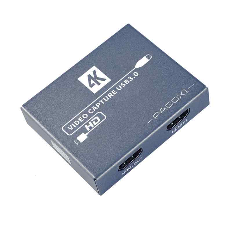4K HDMIビデオゲームキャプチャーボードSwitch対応、USB3.0 1080P 60FPS 4K 30Hz HDMIパススルー、ビデオキャプチャー、HDMIビデオ録画、