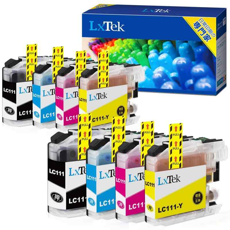 LxTek LC111-4PK 互換インクカートリッジ ブラザー Brother 対応 LC111 インク 4色セット*2(合計8本) 大容量/説明書付/残量表示/個包装 D