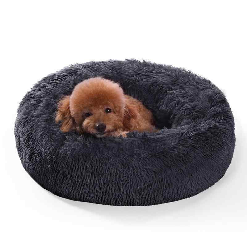 猫 ベッド 犬 ベッド クッション グッズ 小型犬用 ペット用品 (60L x 60W x 20H cm, ダークグレー)