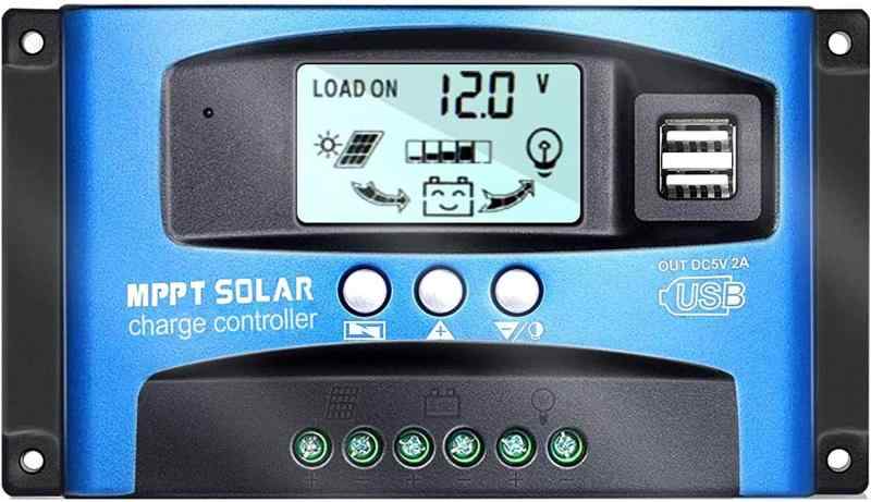 Y & H 40A/60A/100A MPPT ソーラーチャージャーコントローラー12V/24V LCD 太陽光パネルチャージコントローラー、デュアル USB付き ソーラ