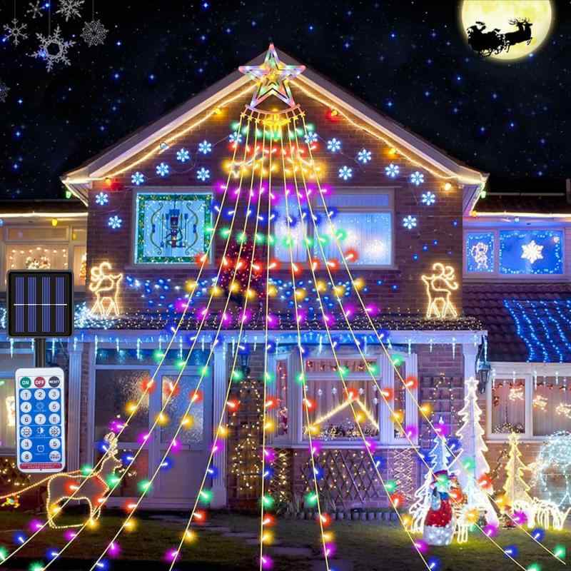 LED イルミネーションライト BangLede ソーラー 屋外 350球 フェアリーライト 防水防塵加工 8モード クリスマス 飾りライト 遠隔リモコン