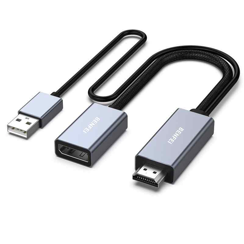 BENFEI HDMI - DisplayPort アダプタ（逆方向に非対応)ー HDMI ソース - DisplayPort モニター PC グラフィックカード ノートパソコン Xb