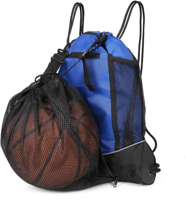 バスケットボールバッグ サッカーボールバッグ ボールケース ボールバッグ 軽量 スポーツバッグ パソコンバッグ 運動 (Blue)