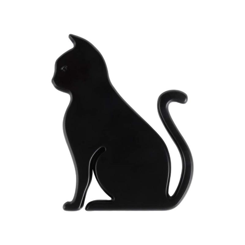 Catland ステッカー 猫 ねこ 3D 金属 防水 … (ブラック)
