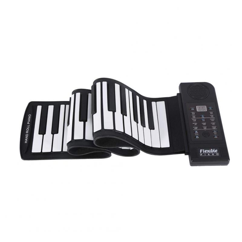 Eboxer ハンドロールピアノ 手巻きピアノ 電子ピアノ 携帯 ピアノ ロールアップキーボード ピアノ 61鍵 ハンドロール 電子ロールピアノ