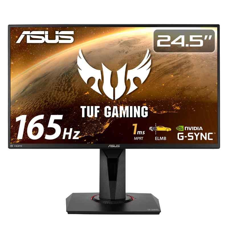 ASUS ゲーミングモニター TUF Gaming VG259QR-J 24.5インチ / フルHD/IPS / 165Hz / 1ms / PS5対応 / G-Sync compatible/DP,HDMIx2 / 高
