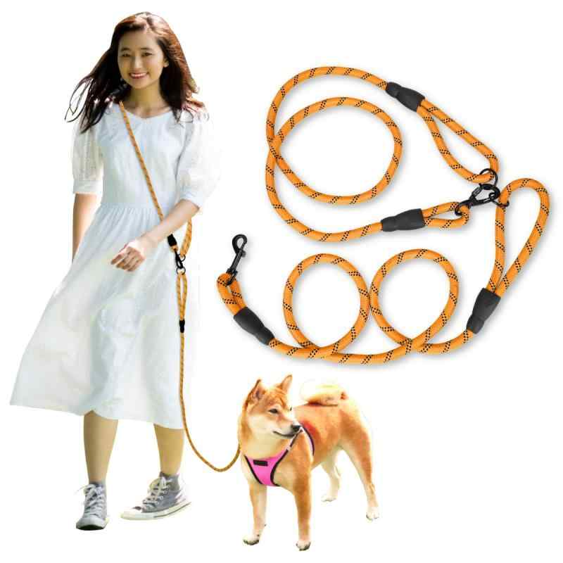 Wagoo 犬 リード ショルダーリード 3m ロープ 小型、中型、大型犬用リード 肩掛け ハンズフリー たすき掛け 斜め掛け 多機能 (太さ0.8cm/