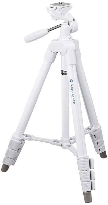 Fotopro 三脚 120cm 4段階 調節 小型 3WAY 雲台 収納袋 ビデオ デジカメ 一眼レフ 対応 アルミ製 DIGI-204 WH ホワイト