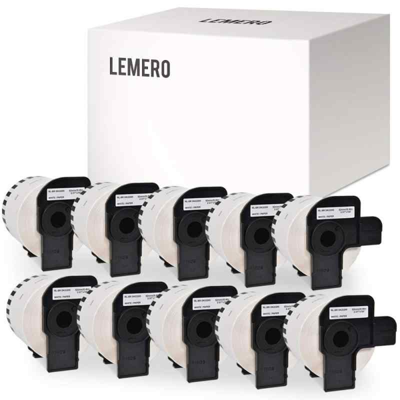 Lemero ブラザー(Brother)用 DK-2205 互換ラベル 10個セット10個のフレーム付互換感熱ラベルプリンター QLシリーズ用 DKテープ/DKラベル(