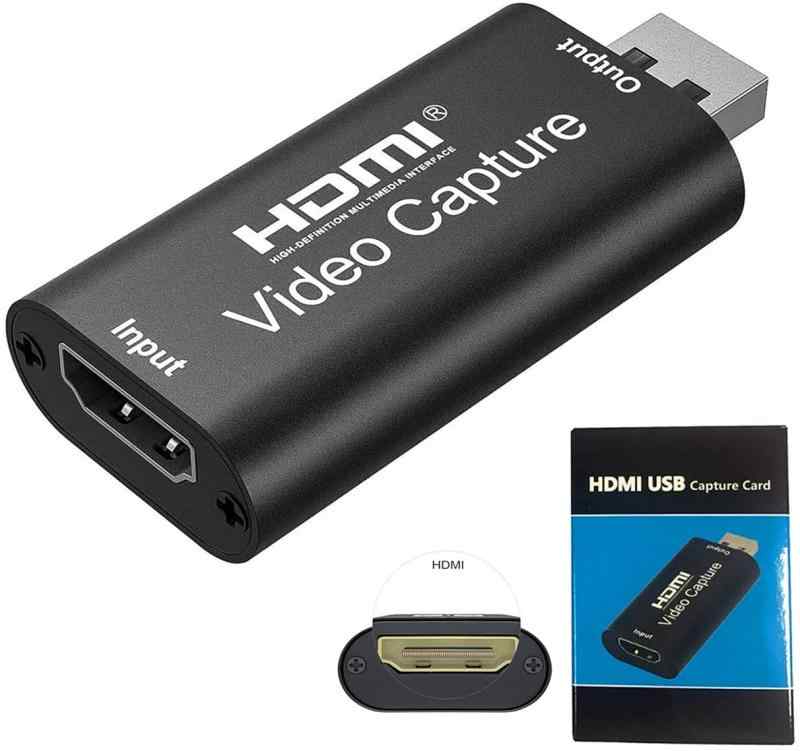 4K HDMI キャプチャーボード USB2.0 HD 1080P HDMI ビデオキャプチャカード 軽量小型 持ち運びに便利 via DSLR ビデオ ゲーム実況生配信