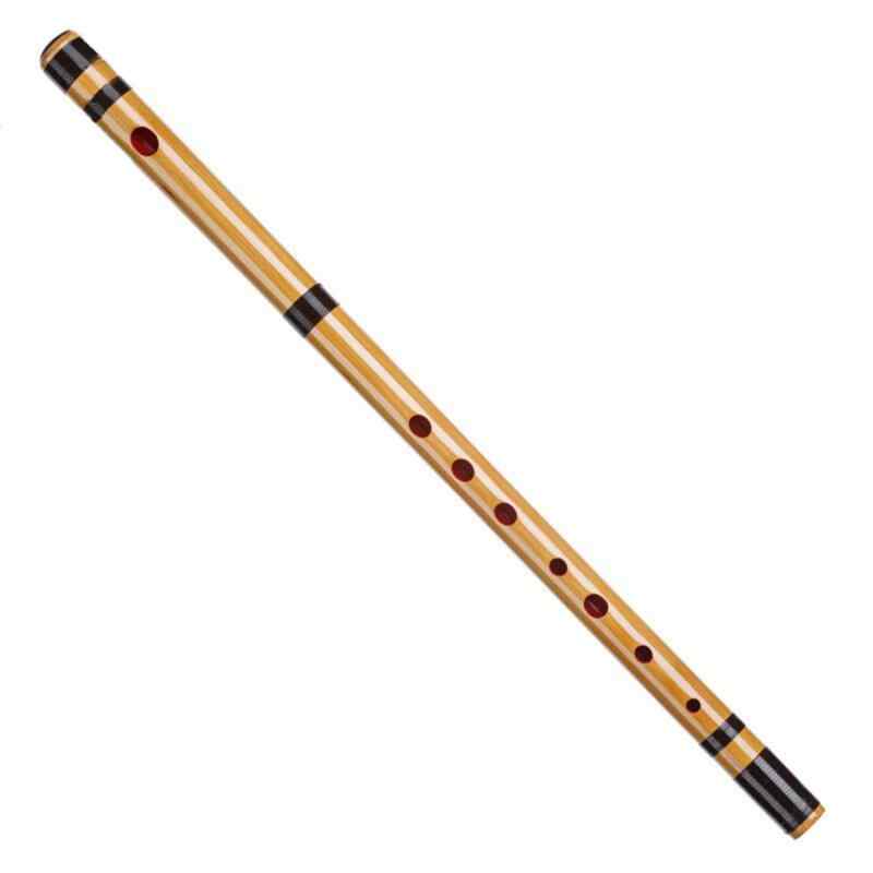 聞琳竹細工屋（BENLENTAKIZAYIKUYA)竹製篠笛 7穴 赤紐巻き 八本調子 中国伝統的な楽器 中国式の横笛 (黒巻)