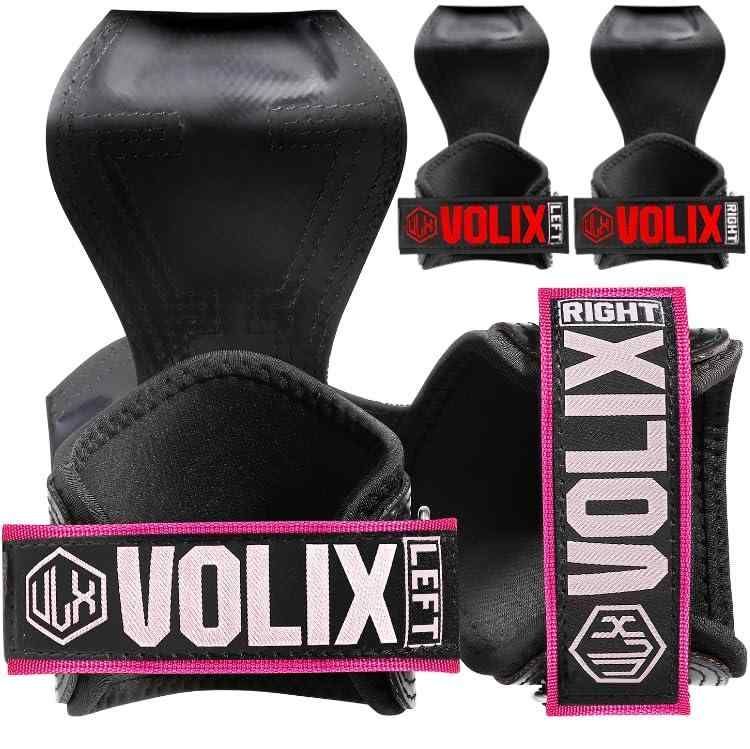 VOLIX パワーグリップ プロ 手首が痛くならない引張強度762kg 筋トレ 懸垂 (ピンク（小さめサイズ）)