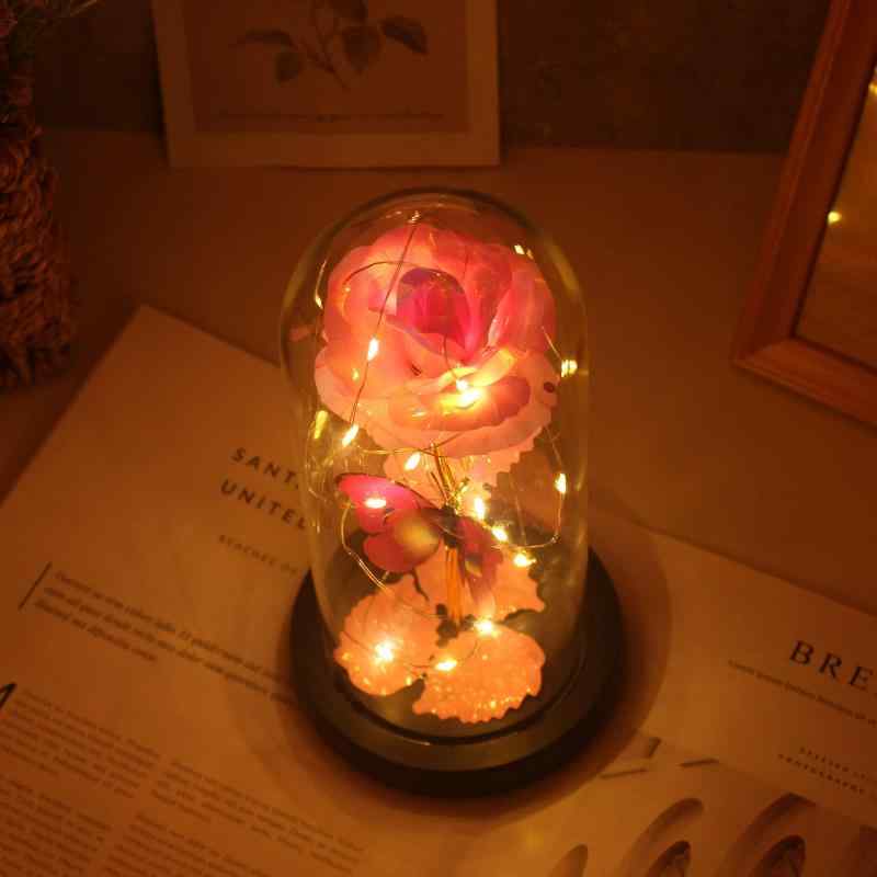 LOZIZI オーロラブーケ キラキラローズ LEDライト付き バラ 枯れない花 薔薇 花束 造花 女性 妻 彼女 友達 母の日 人気 誕生日 プレゼン