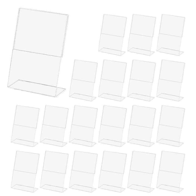HAMILO ポップスタンド L型 POP 値札 名刺サイズ アクリル製 カード立て 20個セット (6×9cm)