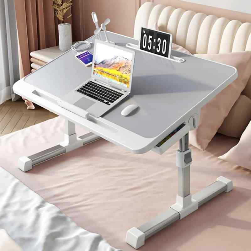 ベッドテーブル 折りたたみテーブル ベッド用ノートパソコンデスク ちゃぶ台 角度 高さ調整 軽量 省スペース パソコンテーブル 引き出し