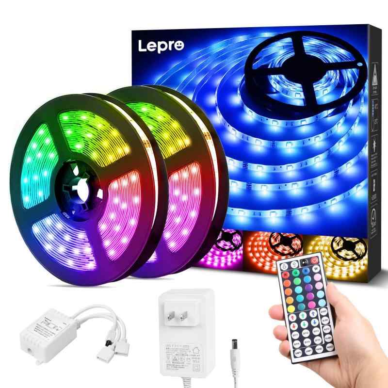 Lepro ledテープライト 防水 RGB テープライト D5050 ledテープ DIY マルチカラー 間接照明 44キー 調光調色 (10メートル)