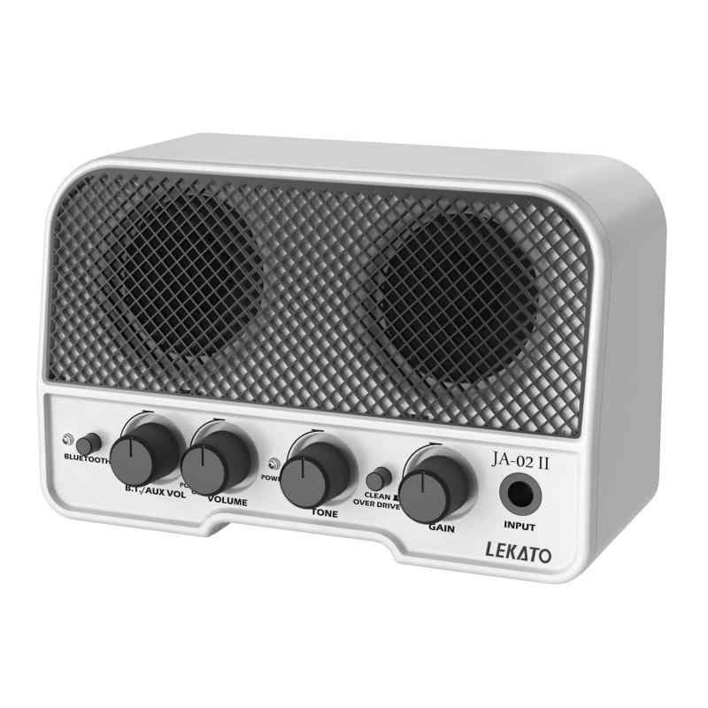 LEKATO ミニギターアンプ エレキギターアンプ 小型 2つサウンドチャンネル 5W ヘッドホン端子搭載 音量調節 Bluetooth機能 自宅 練習用
