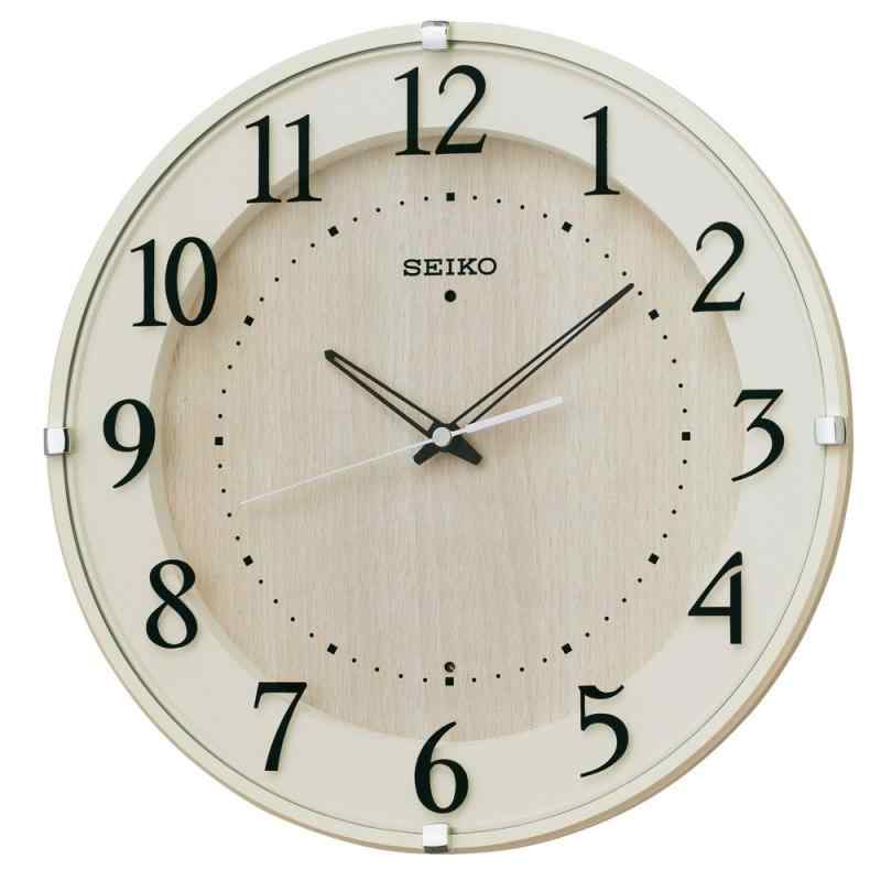 セイコークロック(Seiko Clock) 掛け ナチュラル 電波 アナログ アイボリー 直径320x46mm KX397A