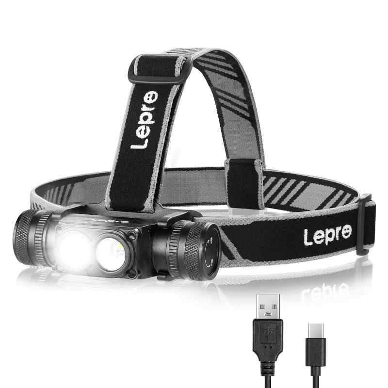 Lepro ヘッドライト 式 LED ヘッドランプ 超高輝度 ledヘッドライト 釣り 登山 600-1000ルーメン/白光＆赤光/6つ点灯モード/実用点灯14.5