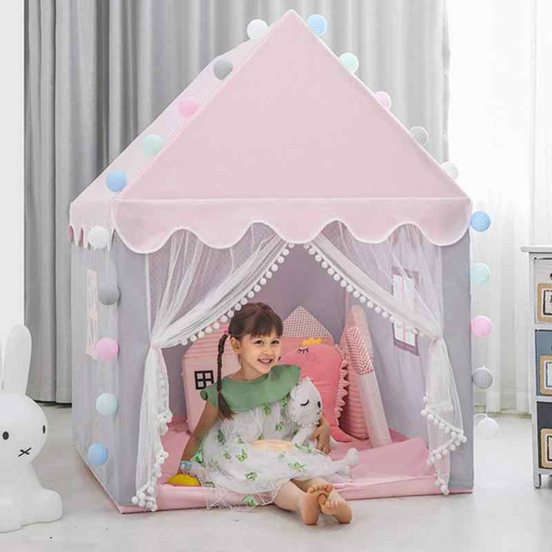 xinxin-homeキッズテント お城 テント 子供用テント 簡易テント おもちゃ プリンセスの城型 組み立て簡単 ハウス 室内 折り畳み式 LEDラ