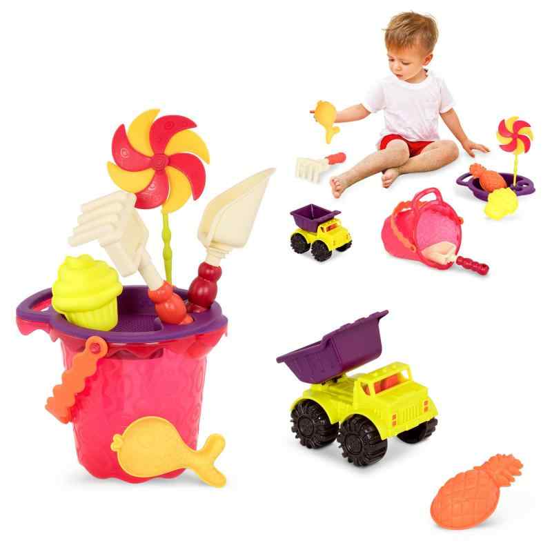 B. toys 砂場セット 砂遊びおもちゃ6点セット ダンプカーのおもちゃつき サンド・トラック 1歳半~ 品