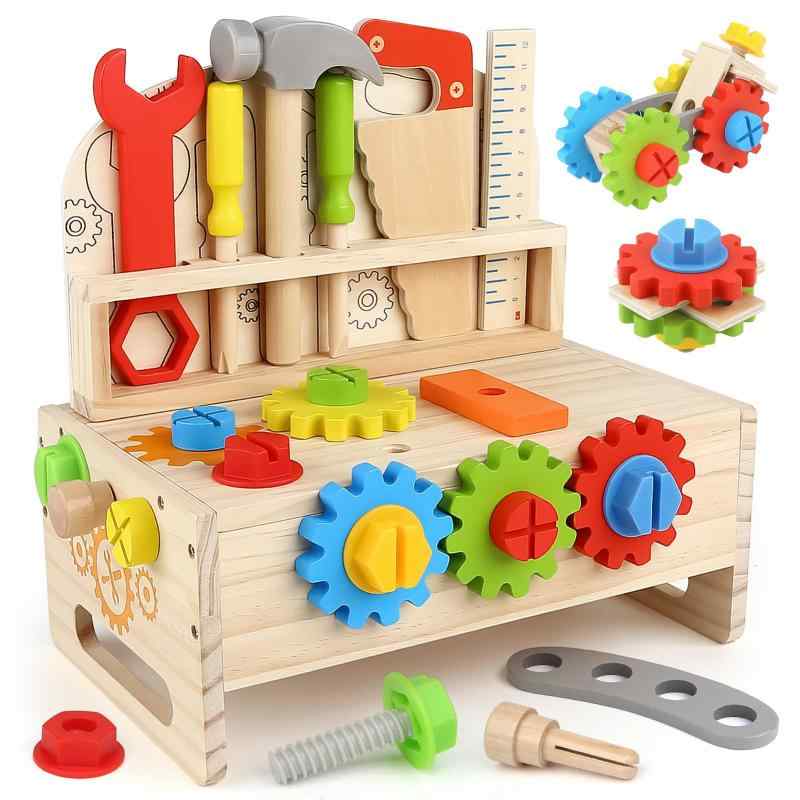組み立て 工具 おもちゃ 3 4 5 6 歳 男の子 女の子 木のおもちゃ 大工さん 知育玩具 収納付き工具台 指先の知育 入園お祝い プレゼント