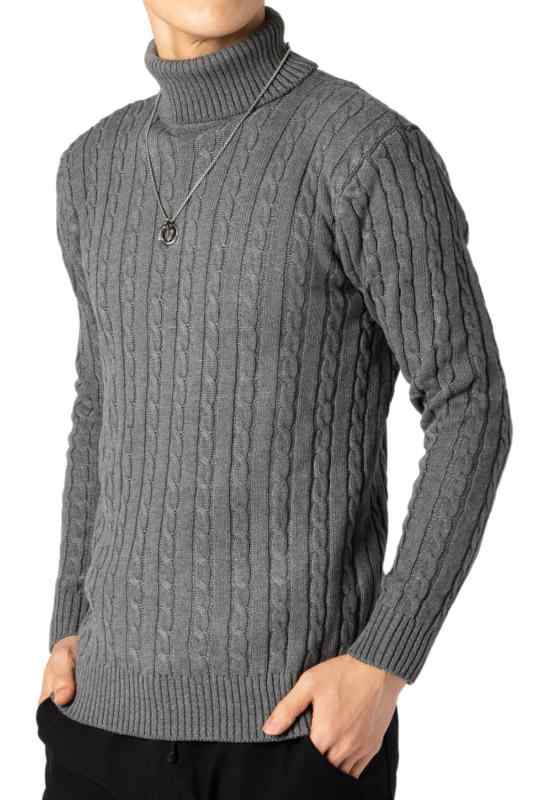 ベンケ 圧倒的な着心地 セーター メンズ タートルネック 冬 暖かい ケーブル編み チクチクしない ニット カジュアル 長袖 5色展開S〜2XL