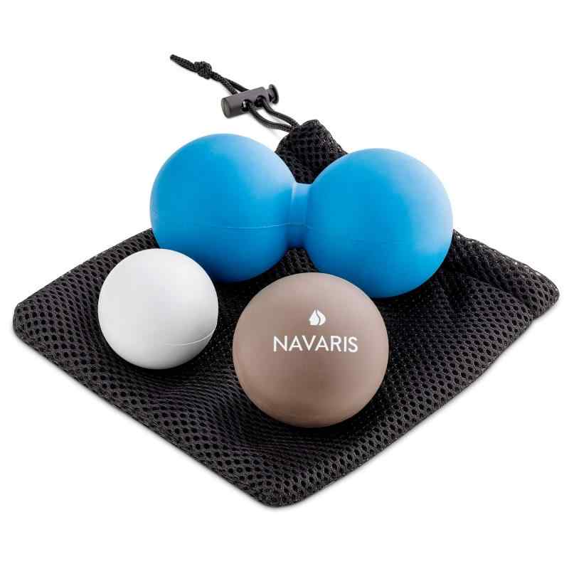 Navaris ボール 3個セット 筋膜 - 自己 筋膜ボール ラクロスボール トリガー ポイント - ツボ押し ピーナツ型 め