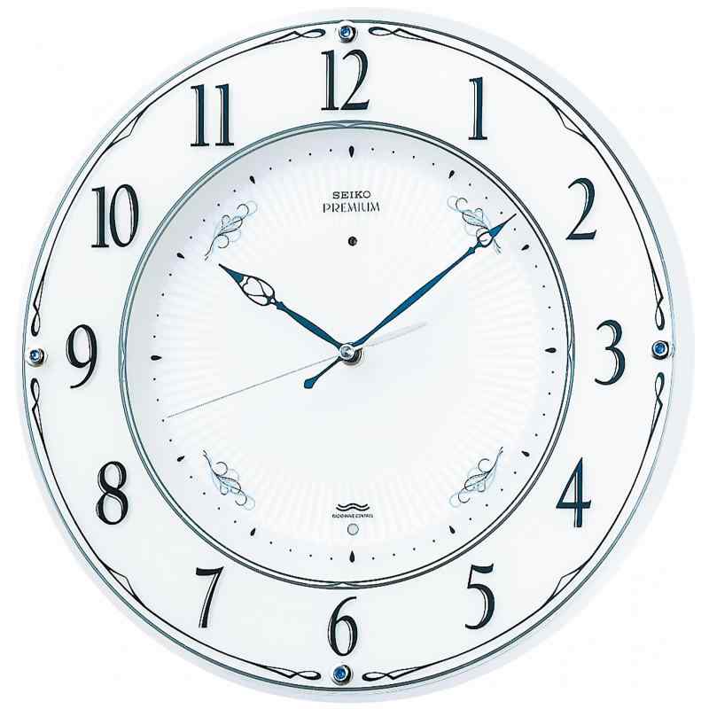 セイコークロック(Seiko Clock) 掛け 電波 アナログ 木枠 白 パール LS230W