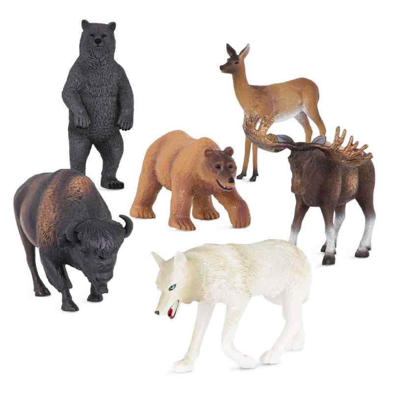 Terra by Battat ？ 農場のセット ？ リアルな牛のおもちゃ 雄牛のおもちゃ 農場ののおもちゃ 3歳以上 (クマ、オオカミ、バイソン、ムー