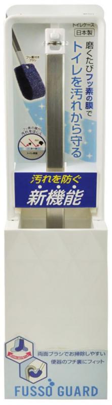 アイセン(AISEN) トイレブラシ ケース付き フッ素ガード 磨くたびにトイレをフッ素コーティング ホワイト 7.3×9.2×38cm TF901