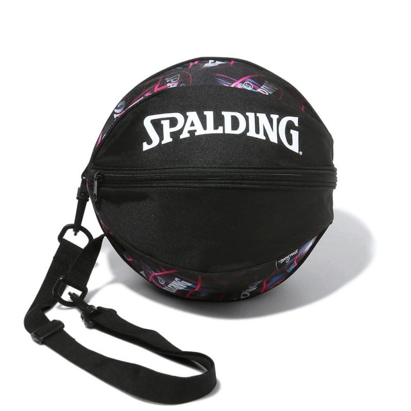 SPALDING(スポルディング) バスケットボール バッグ ケース ボールバッグ デザイン (マーブルブラックネオン)
