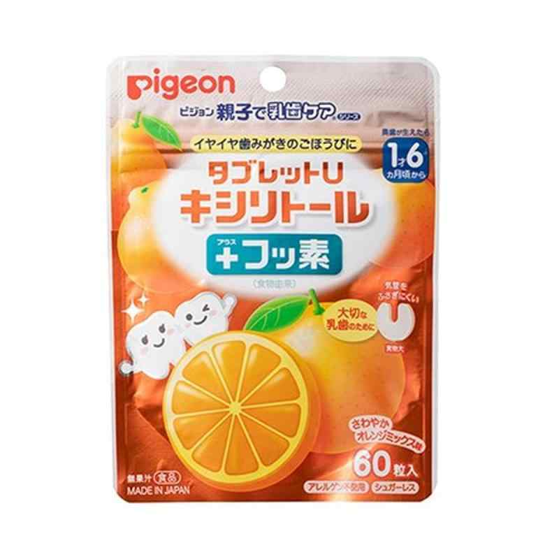 ピジョン(Pigeon) タブレットUキシリトール+フッ素 オレンジミックス味60粒入 アレルゲン不使用 シュガーレス 【1歳6ヵ月頃から】
