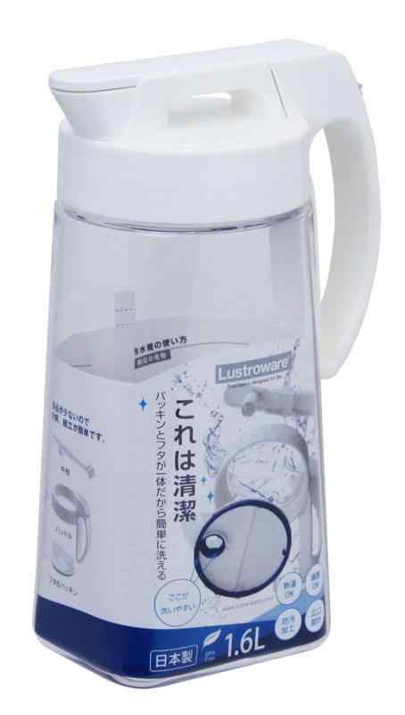 岩崎工業 冷水筒 ポット タテヨコ イージケア ピッチャー (ホワイト, 1.6L)
