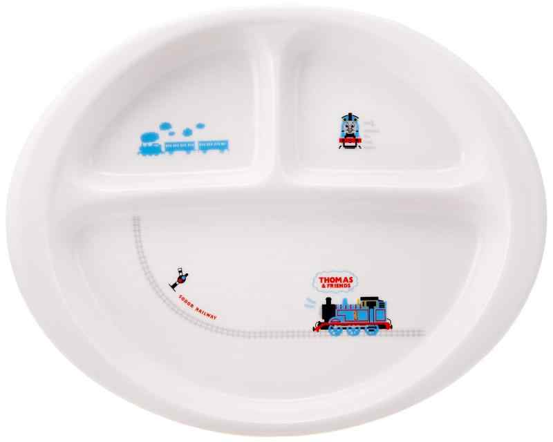 「 きかんしゃトーマス 」 線路 ランチプレート 皿 23cm 子供用 食器 白 662117