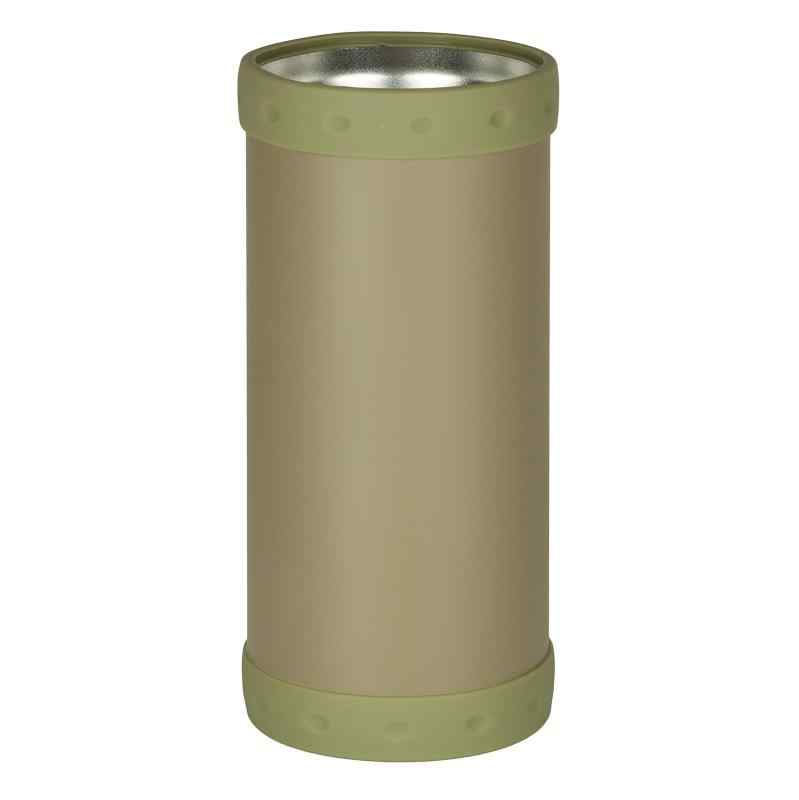 パール金属 真空断熱 保冷 缶ホルダー 缶クーラー タンブラーにもなる 2WAYタイプ 500缶用 アウトドア カーキ D-5723