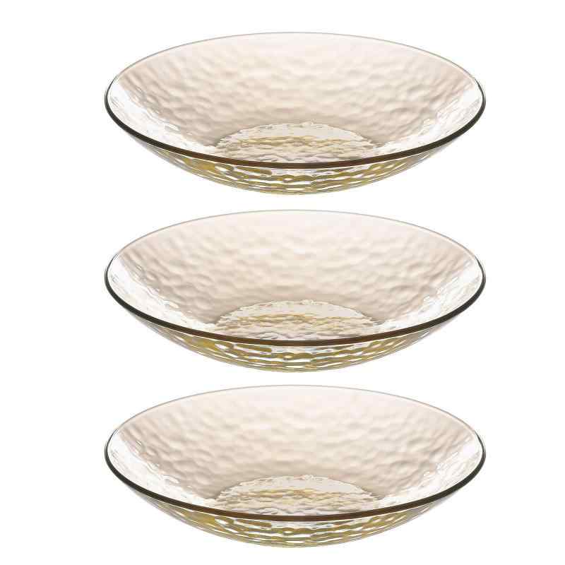 東洋佐々木ガラス 皿 グラシュー つゆ鉢 ボール アンバー 日本製 食洗機対応 (アンバー, ボール23, 3個セット)
